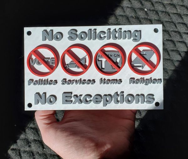 No Soliciting Sign