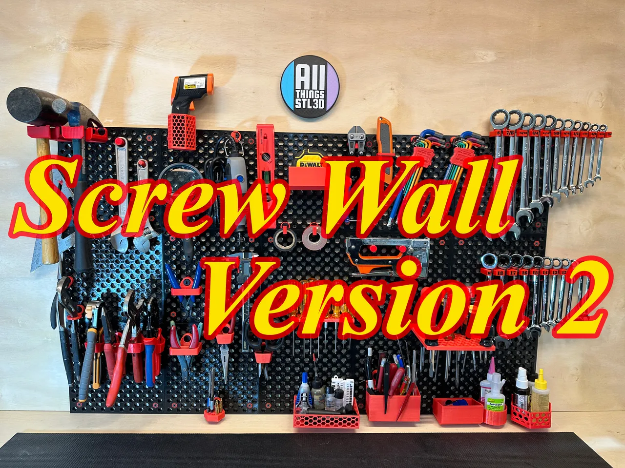 Screw Wall Storage Wall by Rob Beast (All Things STL) | Download free ...