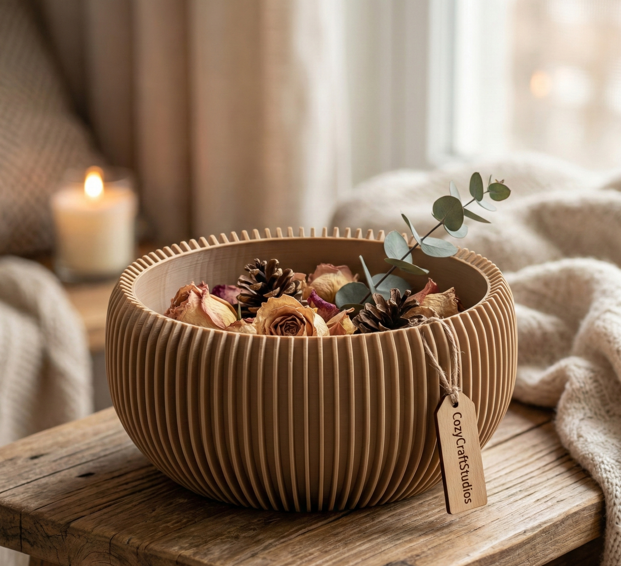 Ribbed Nest Bowl - Japandi Deco Tray