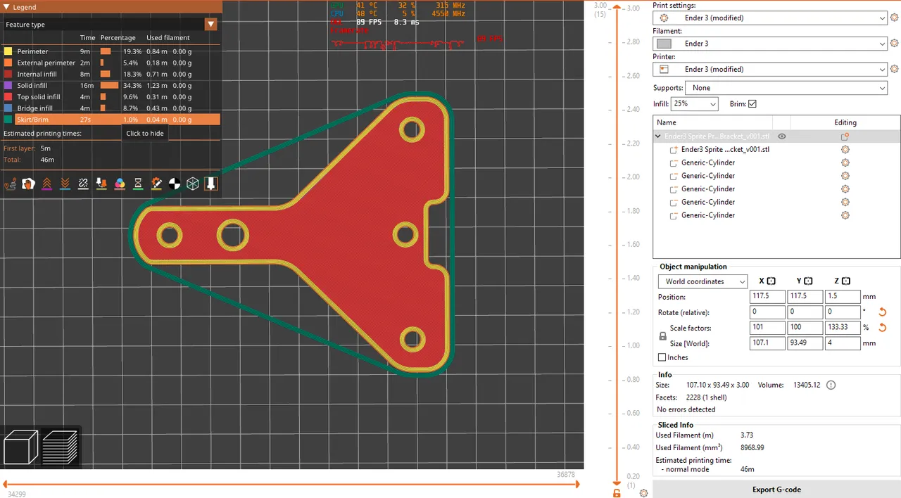 Ender 3 Z-Bracket for Creality Sprite Pro Hotend Upgrade by ixeee