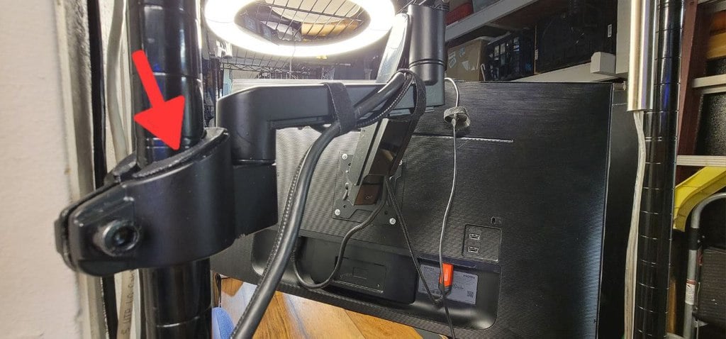 Wali Arm Monitor mount to wire shelf conversion