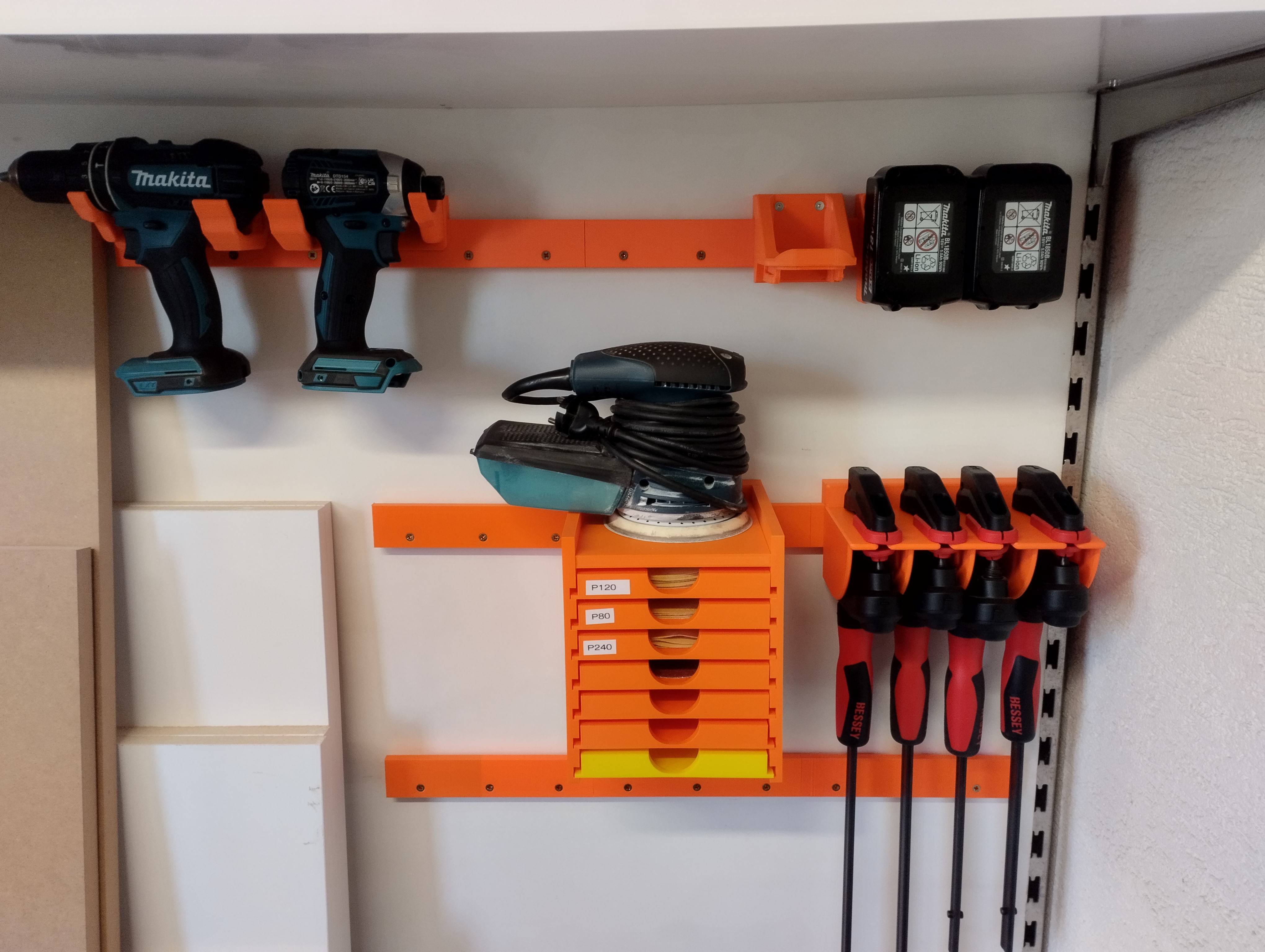 Board holder for storage tools
