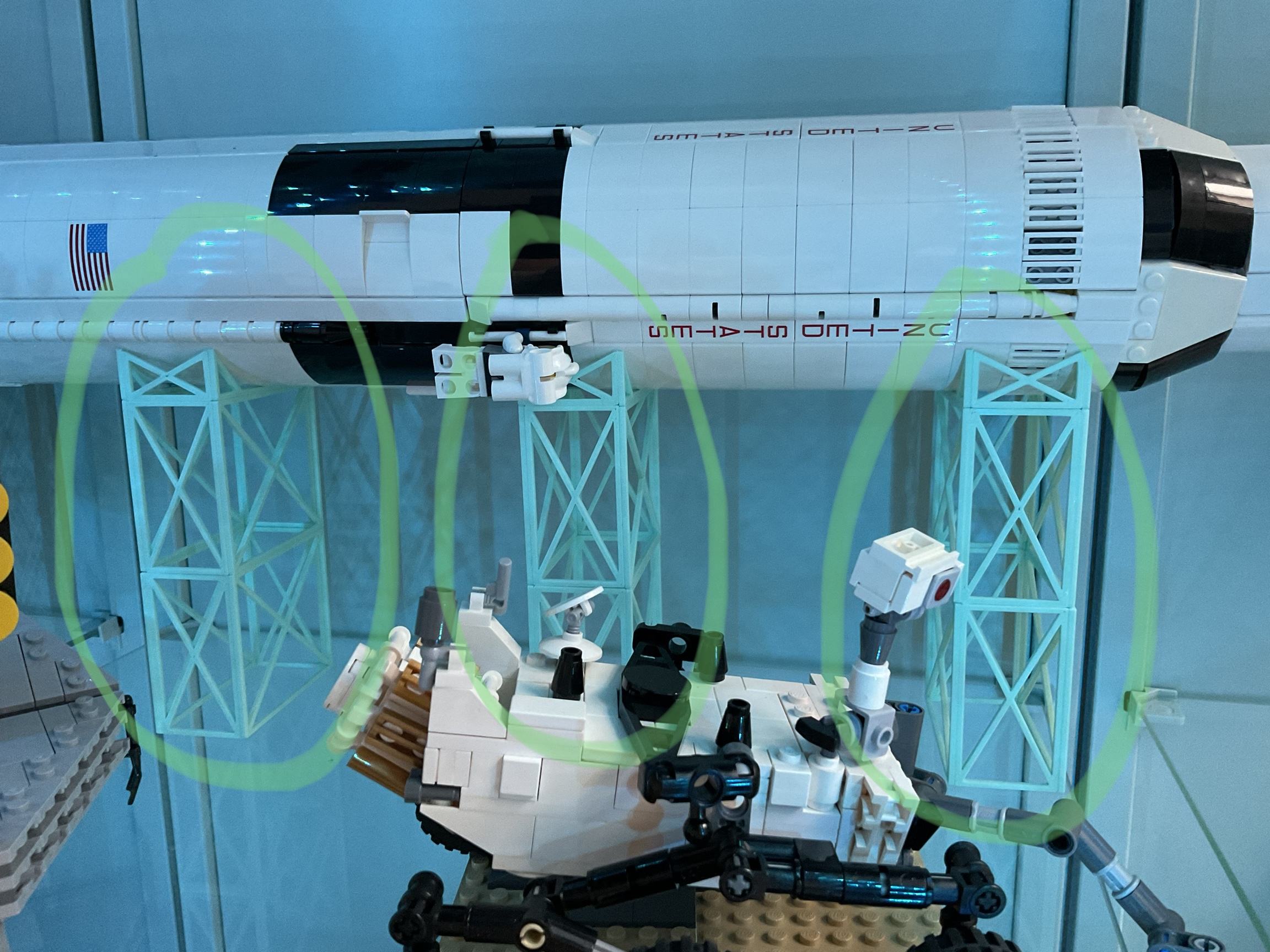 LEGO Saturn V model supports