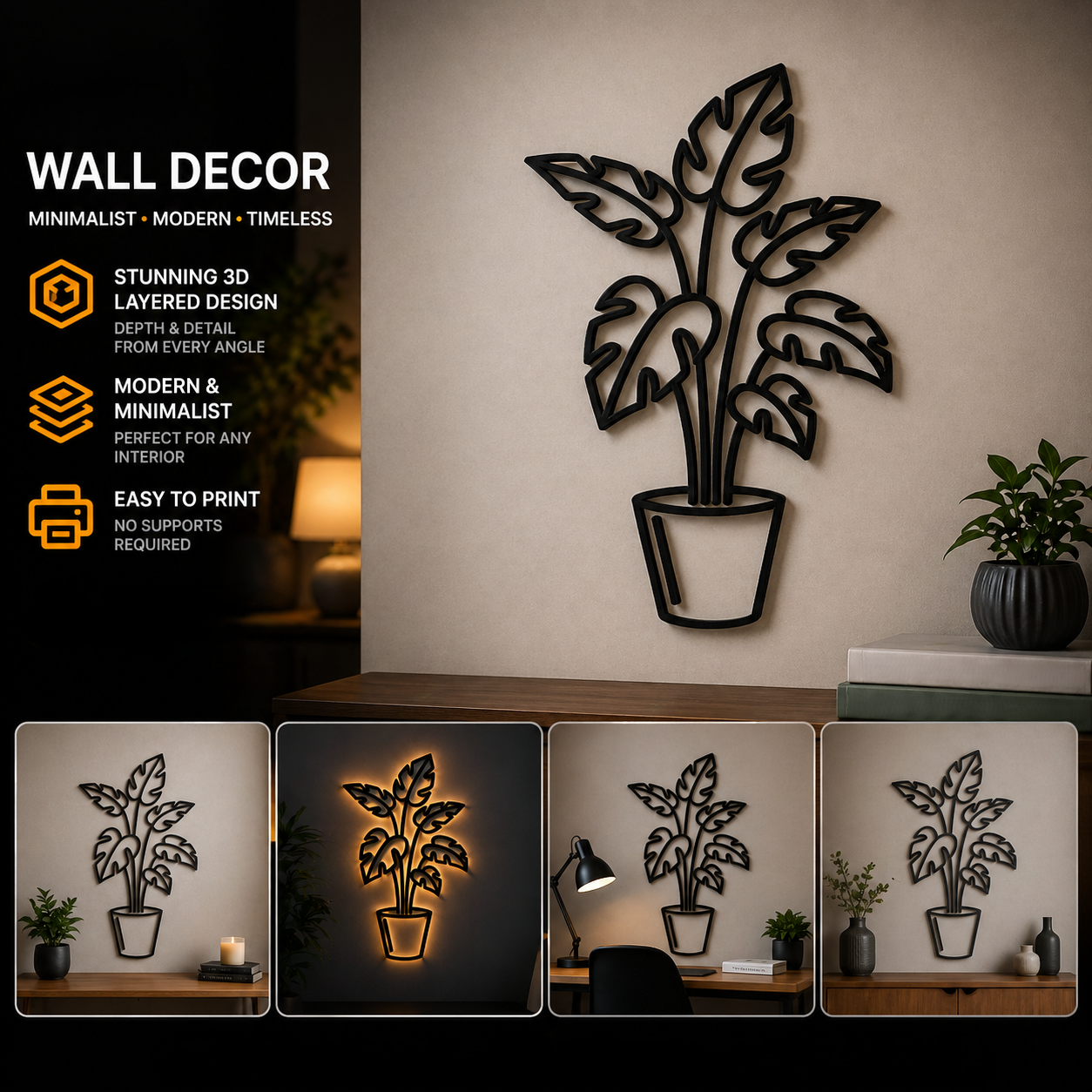 Universal plant wall decoration
