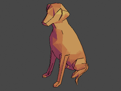Miniatura 2 do modelo 3D Low poly sitting doberman