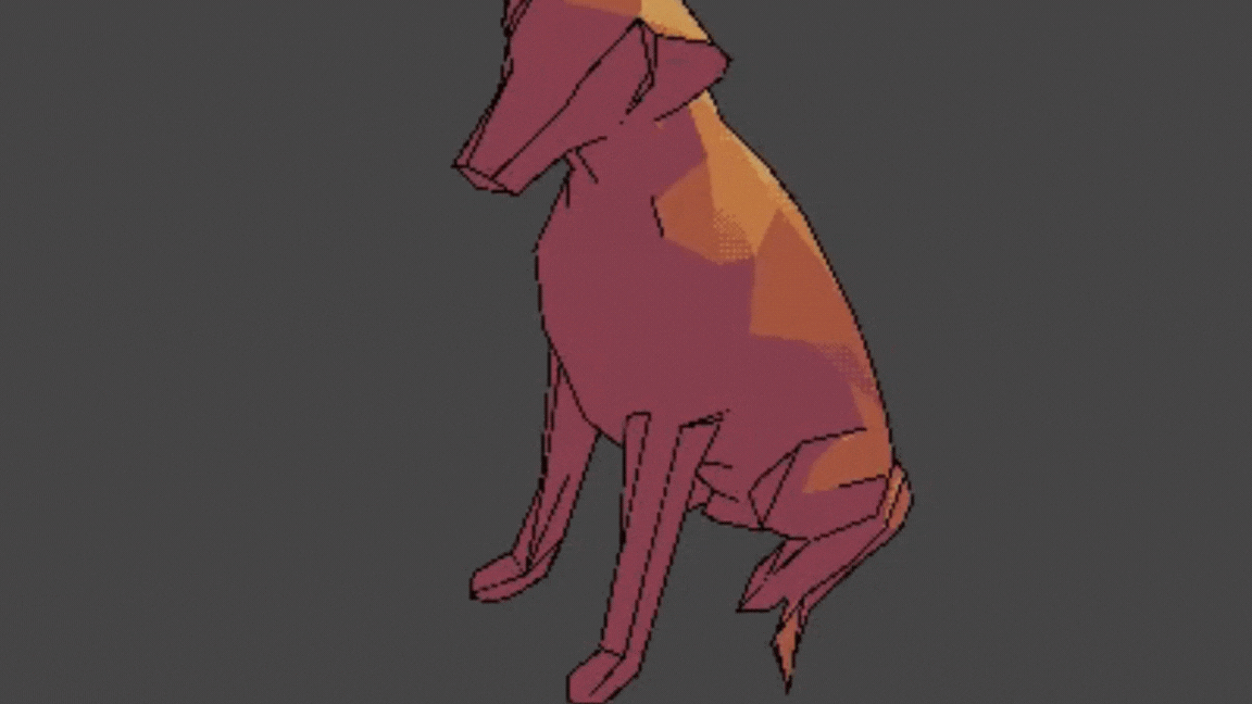 Miniatura 3 do modelo 3D Low poly sitting doberman