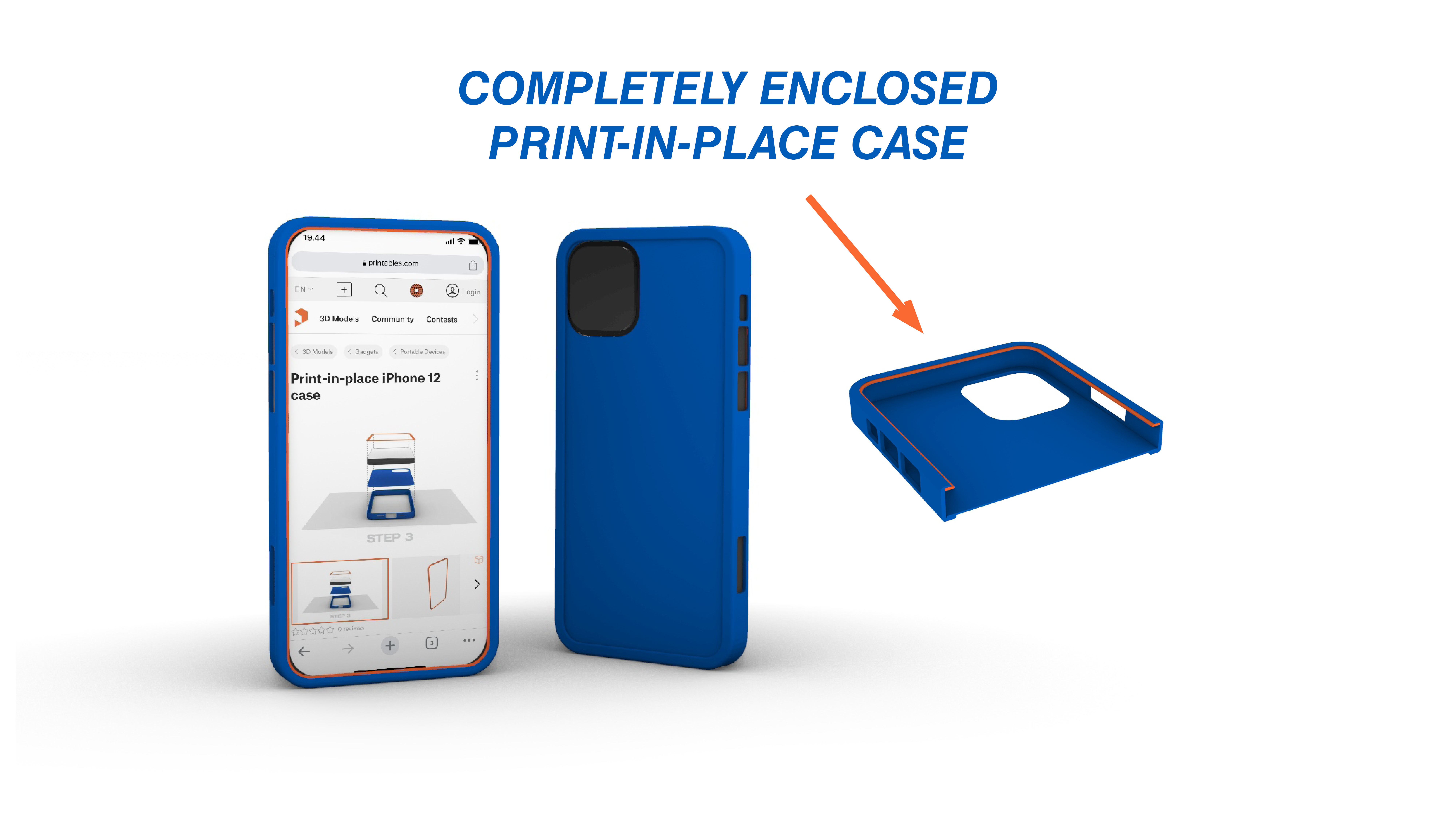 Print-in-place iPhone 12 case