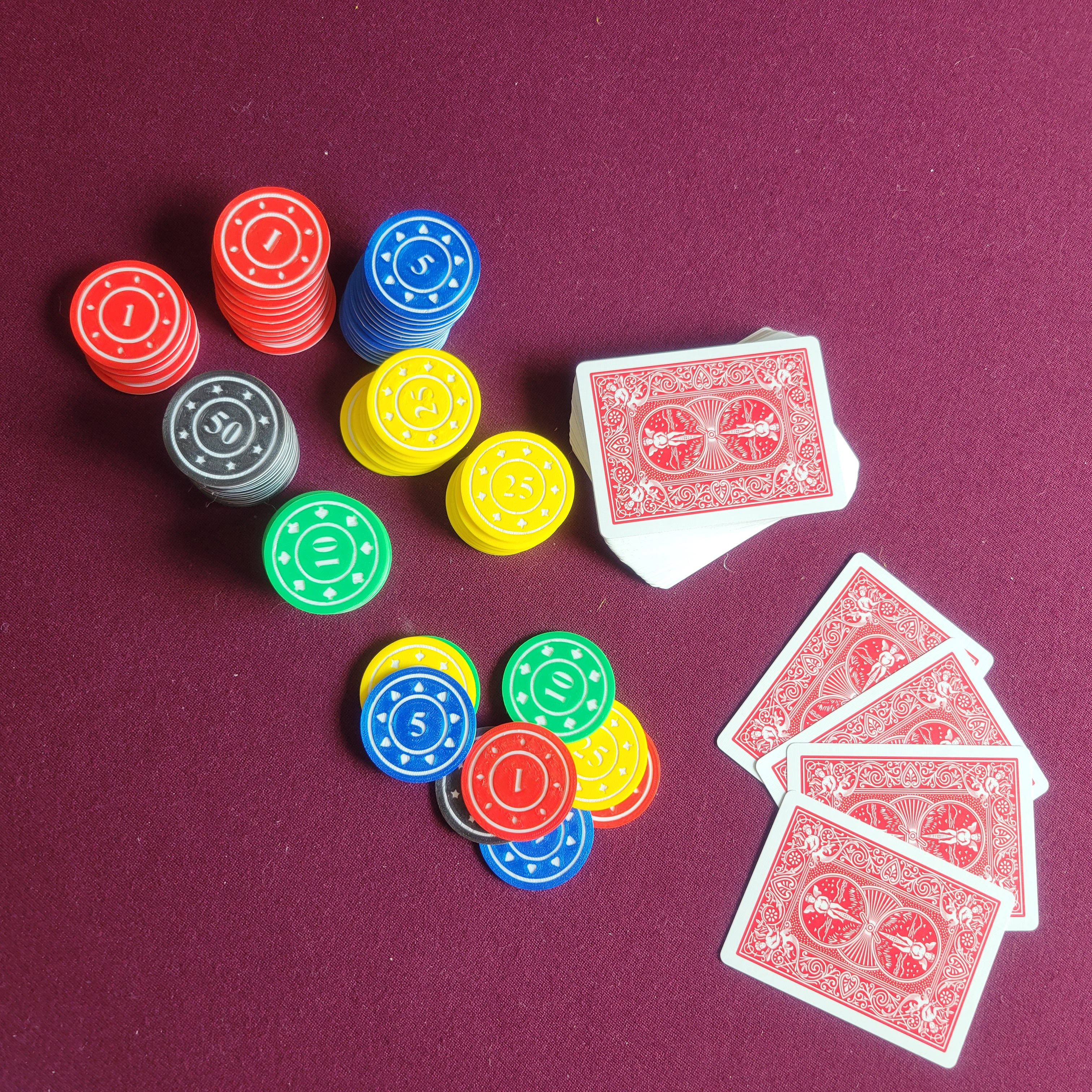 Standard Sized Poker Chips - Double Sided, Easy Color Swap