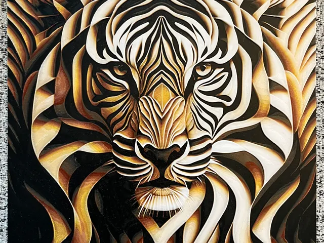 Op-Art Tiger Portrait (Filament Painting)