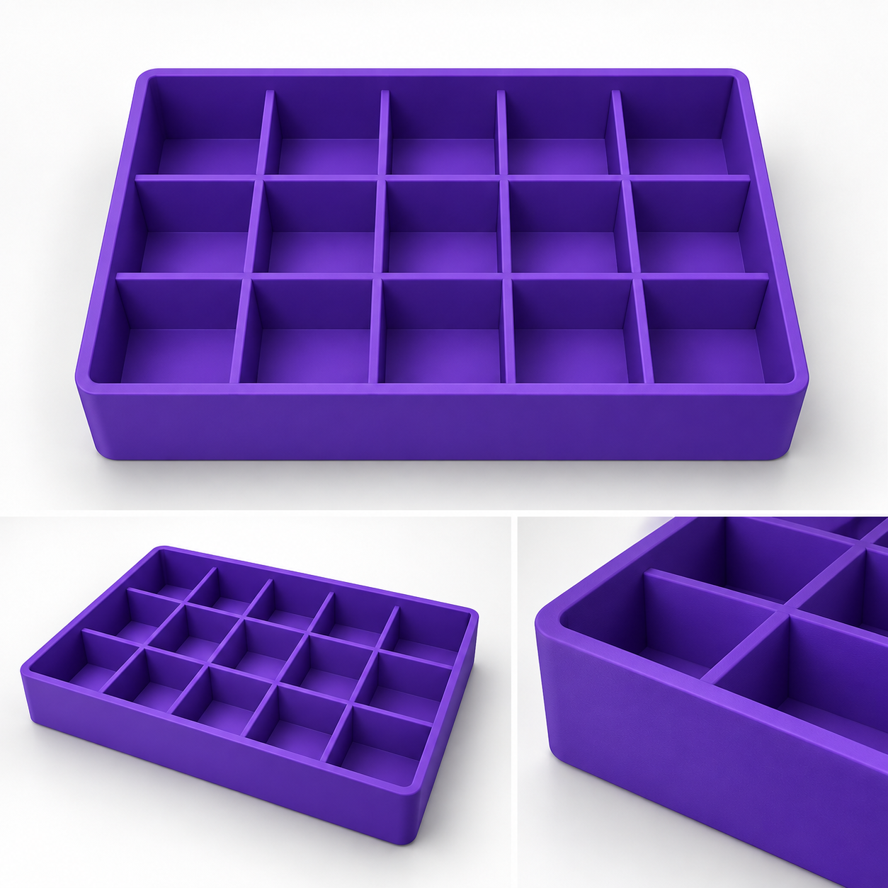 15-Compartment Display & Organizer Tray – 3D Printable STL