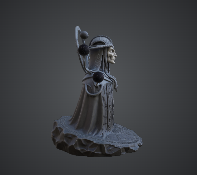 Cosmic Oracle Bust – Celestial Sorcerer with Orbiting Planets — miniatura 2