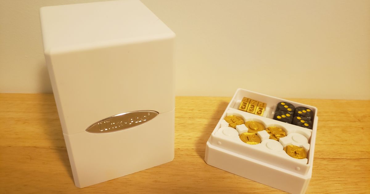 Satin Tower Deck Box Insert for Life Counter, Counters, Tokens, Dice by