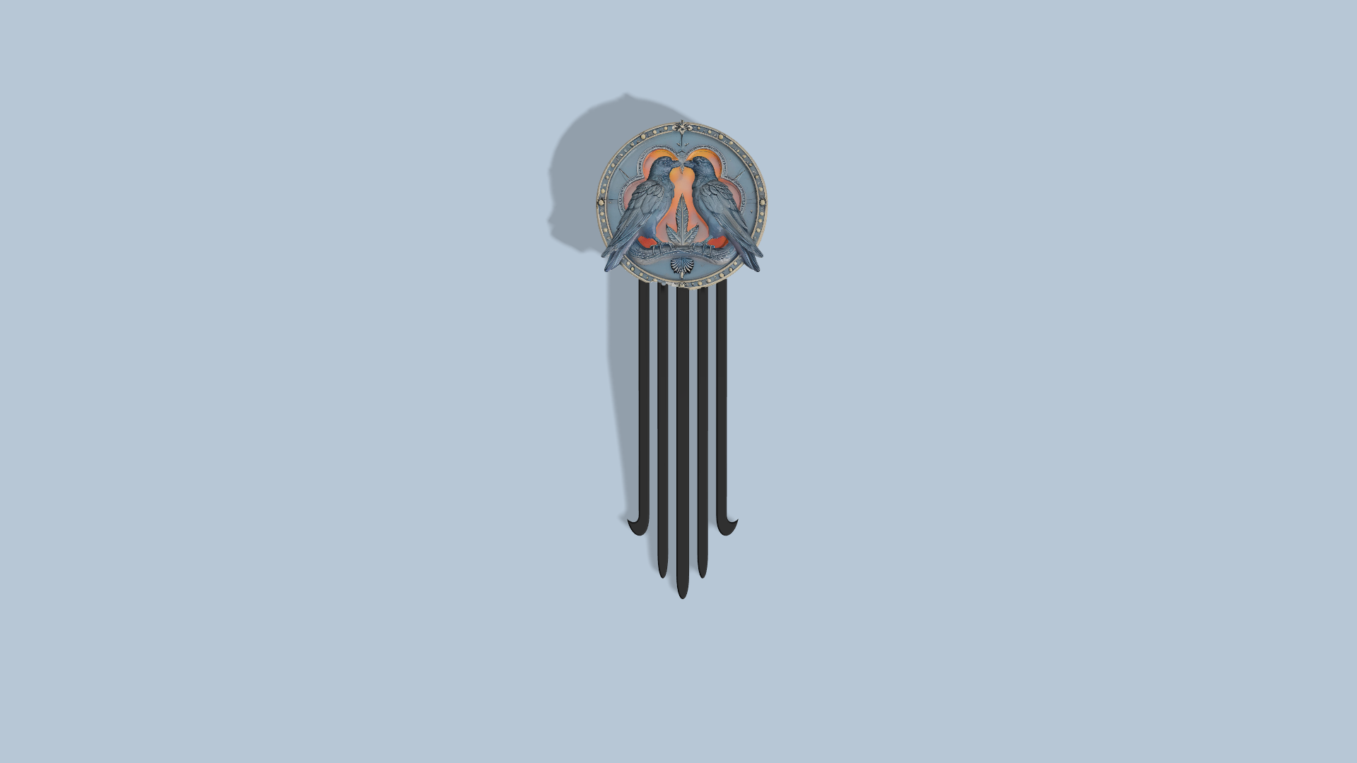 Hair (pin) Ornament Huginn and Muninn v2 (re-upload)