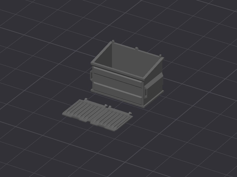 HO 1:87 Scale - Garbage Trash Dumpster w/ Lid
