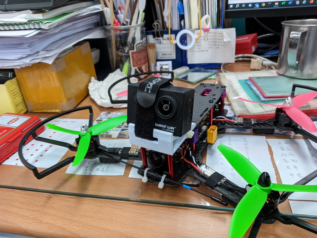 Action camera mount for QAV250 by Jeremy Wang Download free STL model