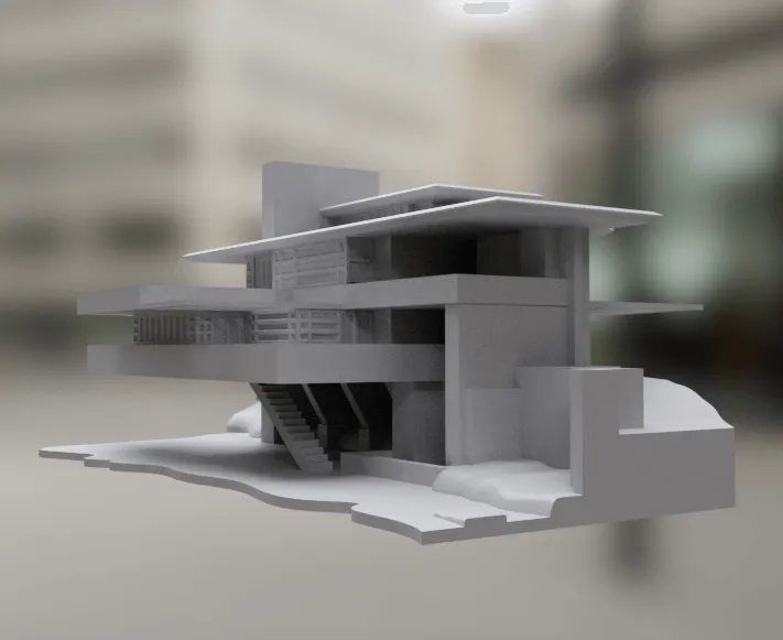 Fallingwater - Pennsylvania, USA by MiniWorld3D | Download free STL ...