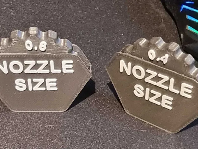 Nozzle size indicator