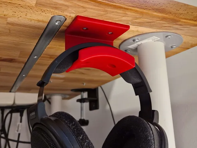 Wider Headphone hanger - Under desk w/ cable management