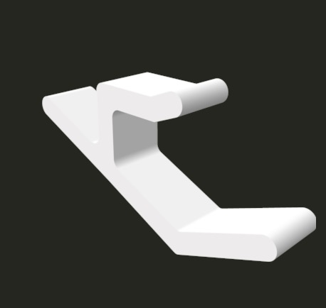 Bag deskhook for 18mm thick desk