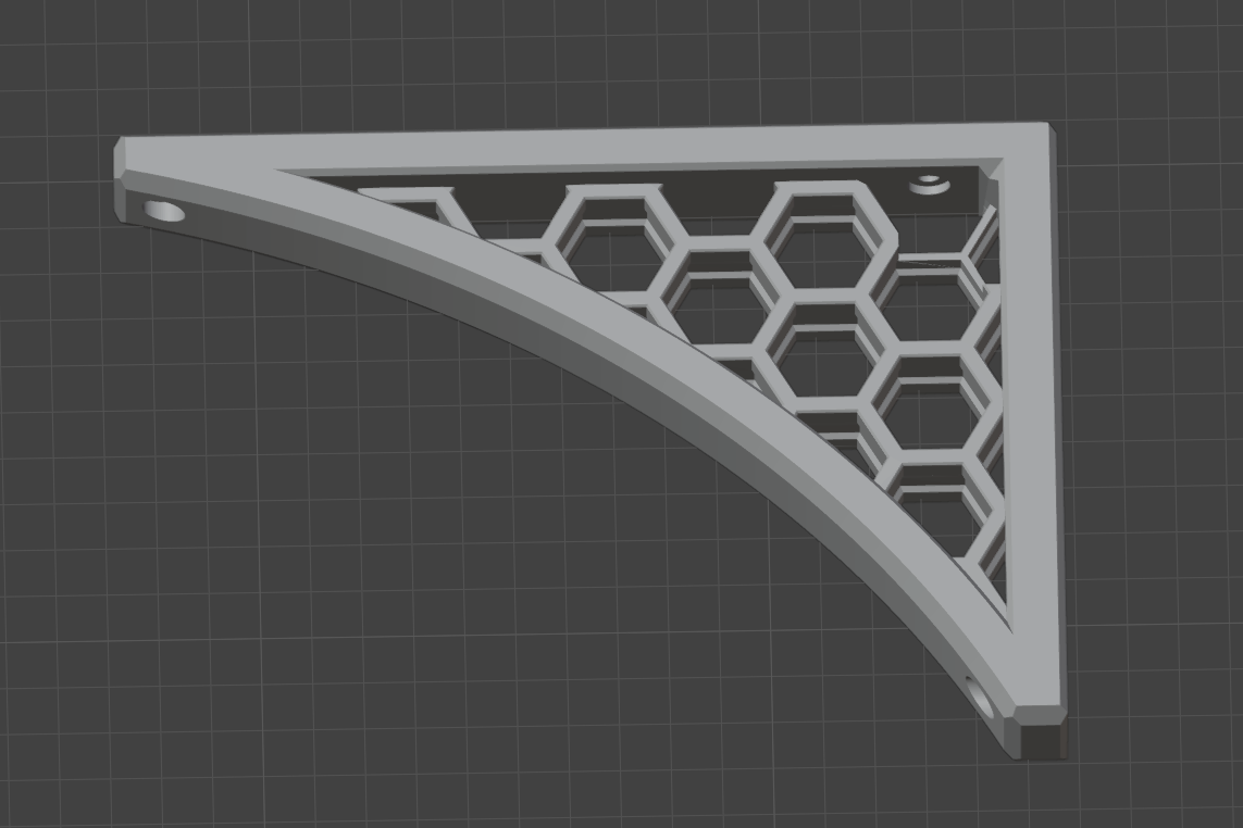 Honeycomb Shelf Bracket remix 185 x 130mm 3D model thumbnail