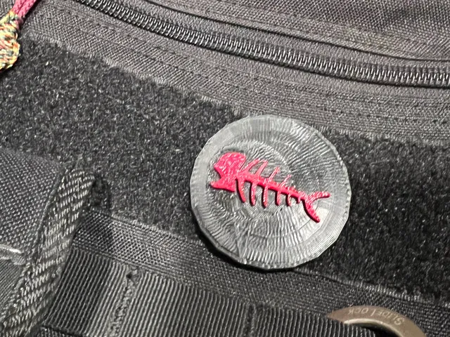 3D Fish Bones Morale Patch, Badge, Coin token