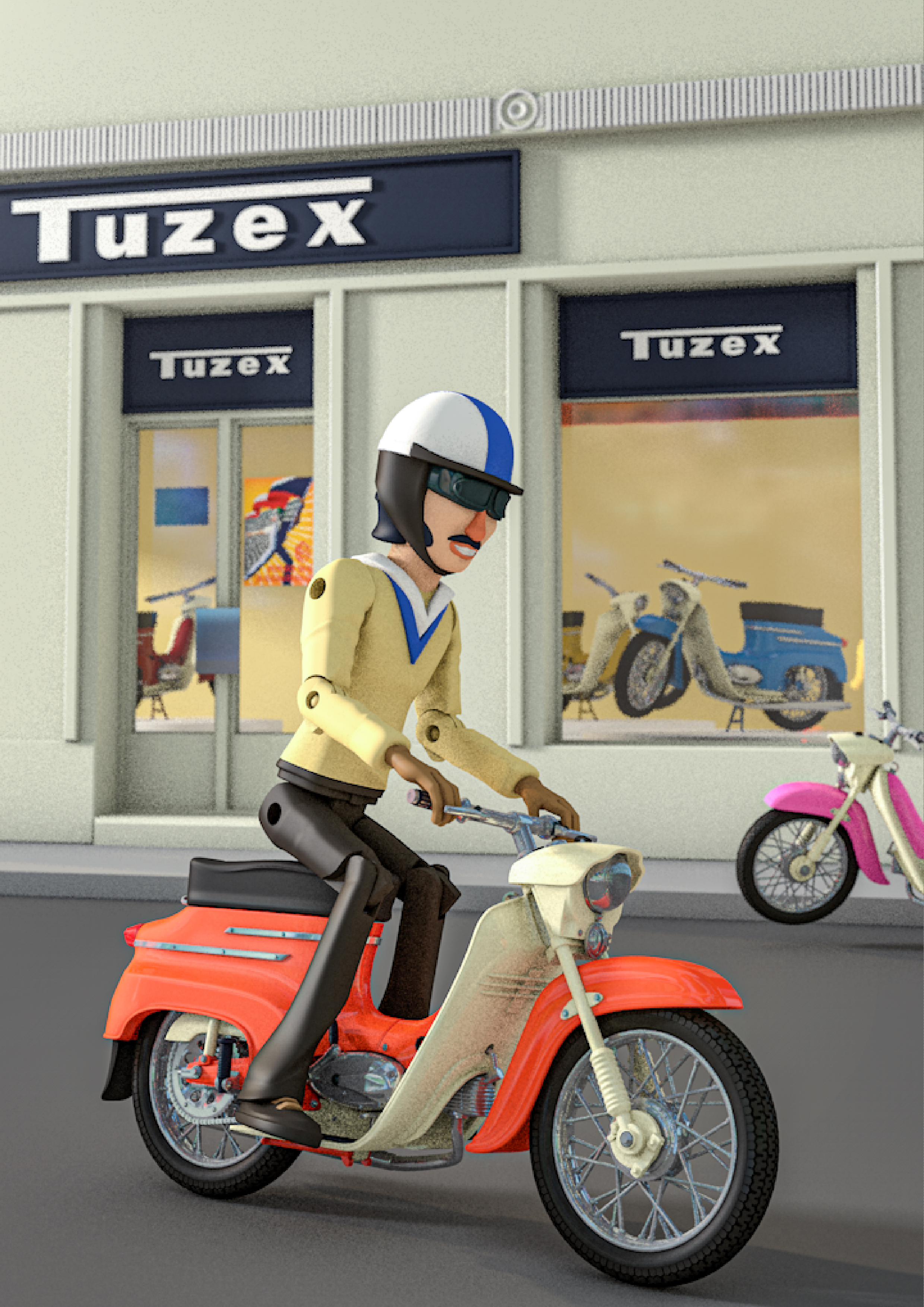 Cartoon Biker for Jawa 50 (1/18)
