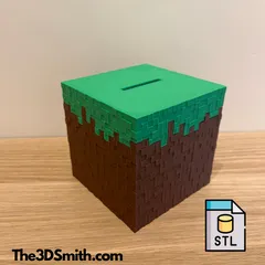 Minecraft Grass Block Piggybank