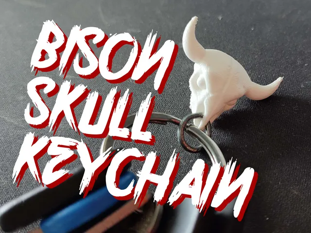 Bison Skull Keychain