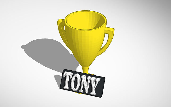 Trophy with name plaque