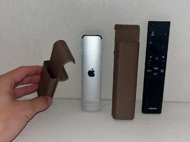Apple TV remote and Samsung TV remote holders