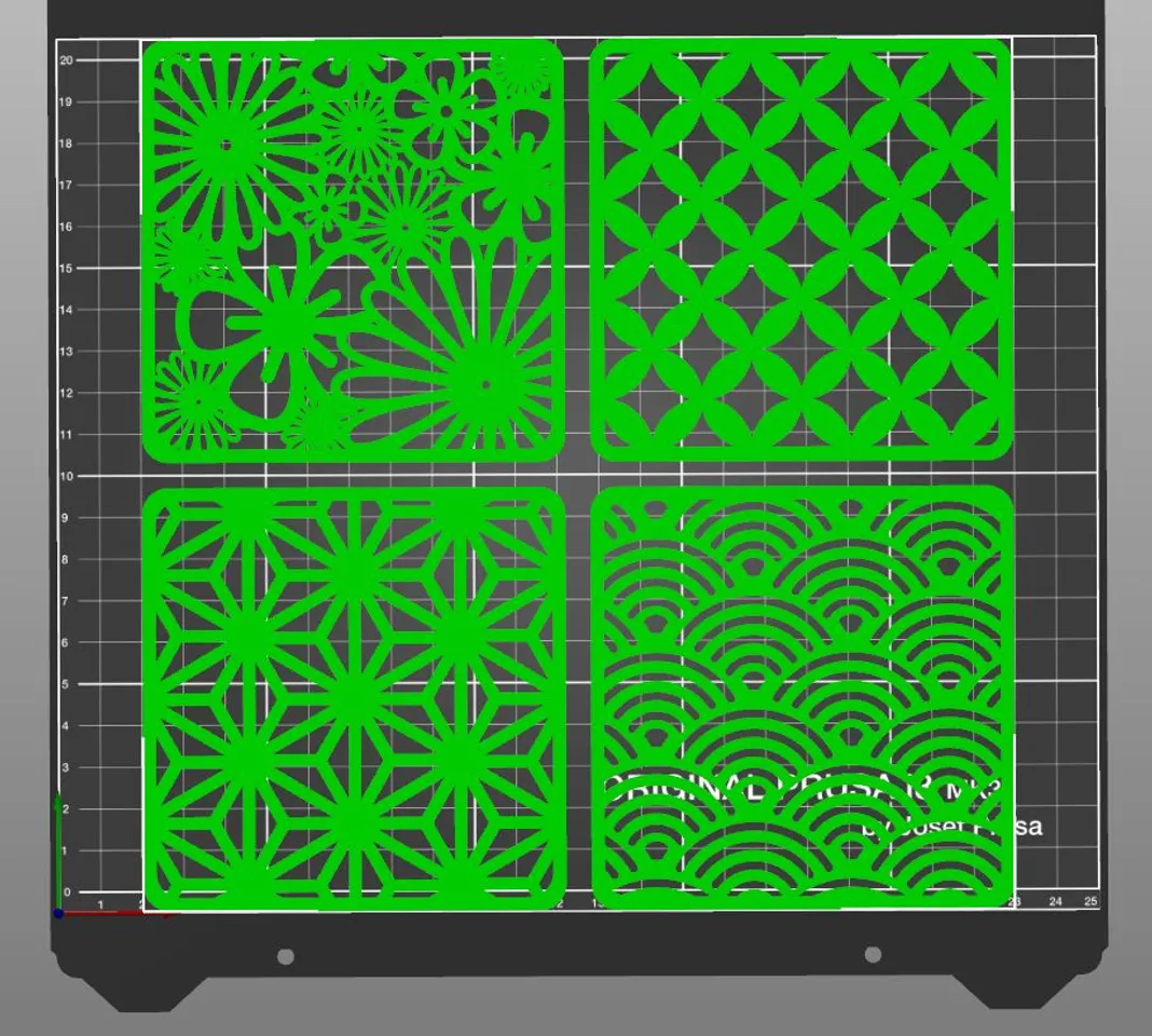 Laser Cut Japanese Pattern Coasters by NilsDougan - Thingiverse