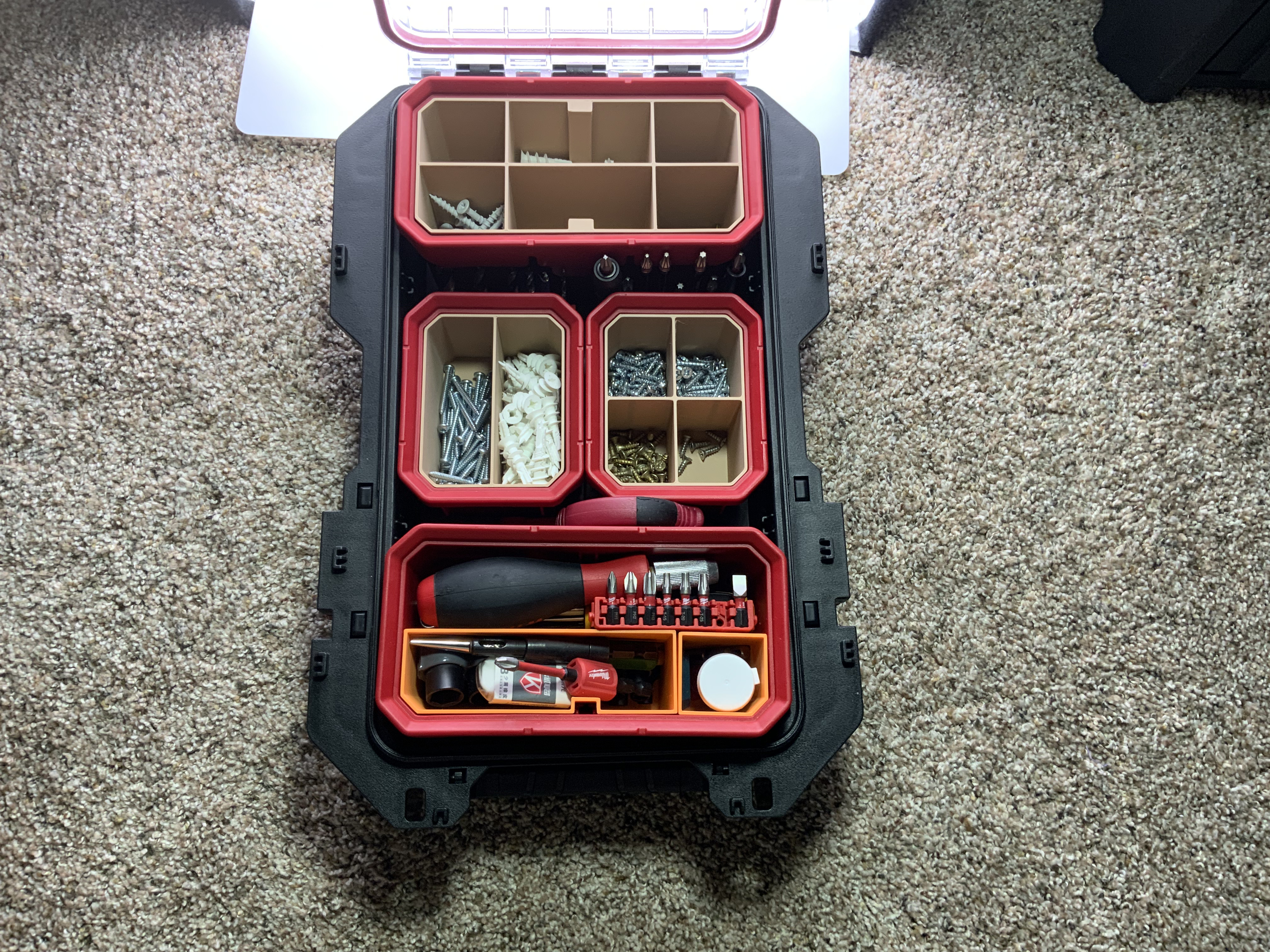 Large Husky Build-Out Organizer Bin Inserts and Modular Bins