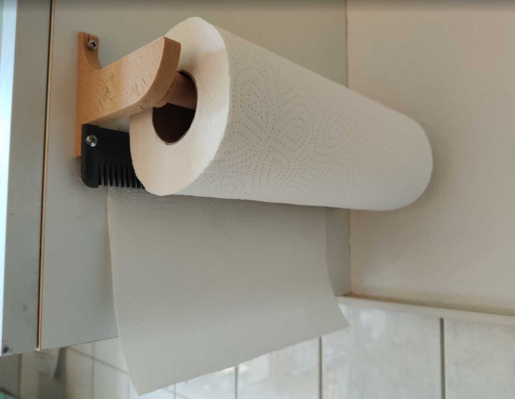 Paper Towel Holder with a round wooden rod