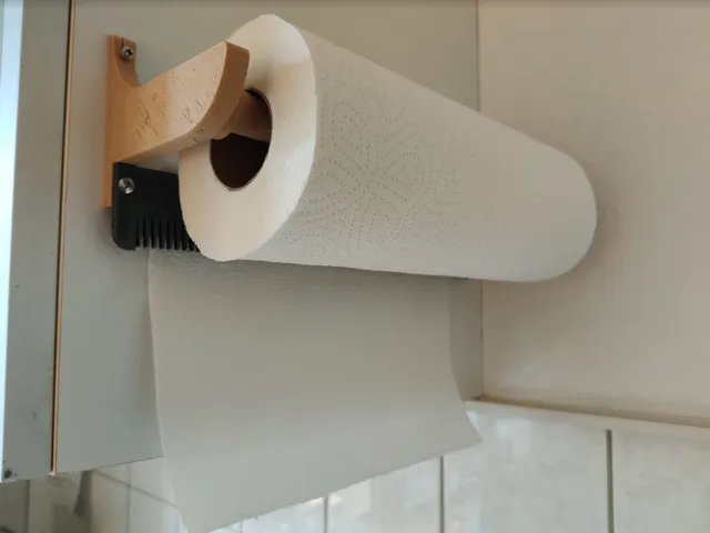 Paper Towel Holder with a round wooden rod
