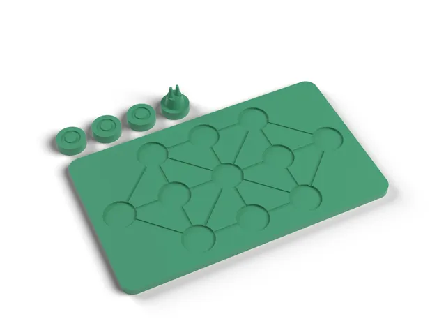 Hare and Hounds - Old French Military Hunt Game for Two, No Supports (OpenSCAD)