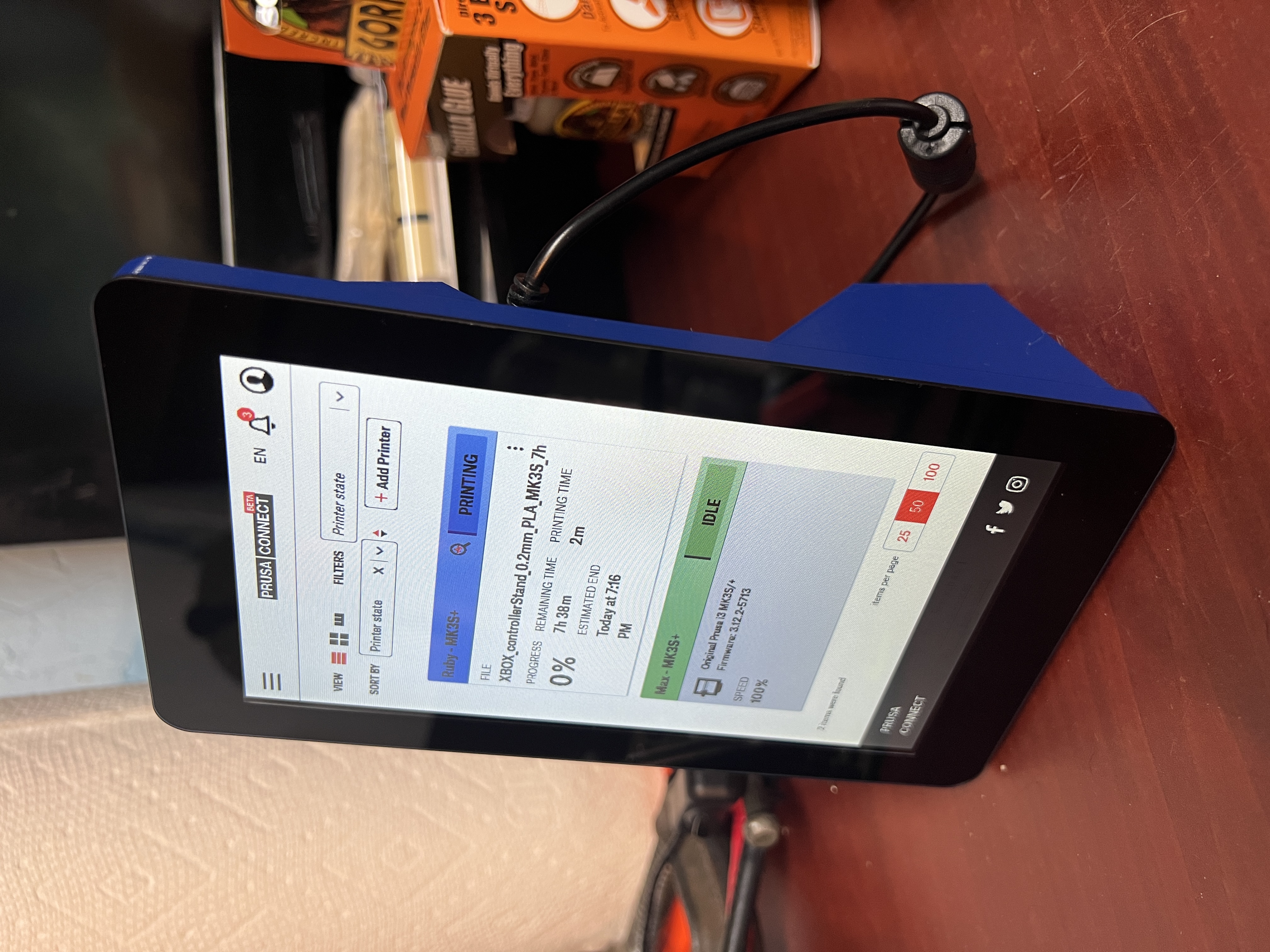 Vertical Stand for Raspberry Pi 7" Touchscreen Case 3D model thumbnail