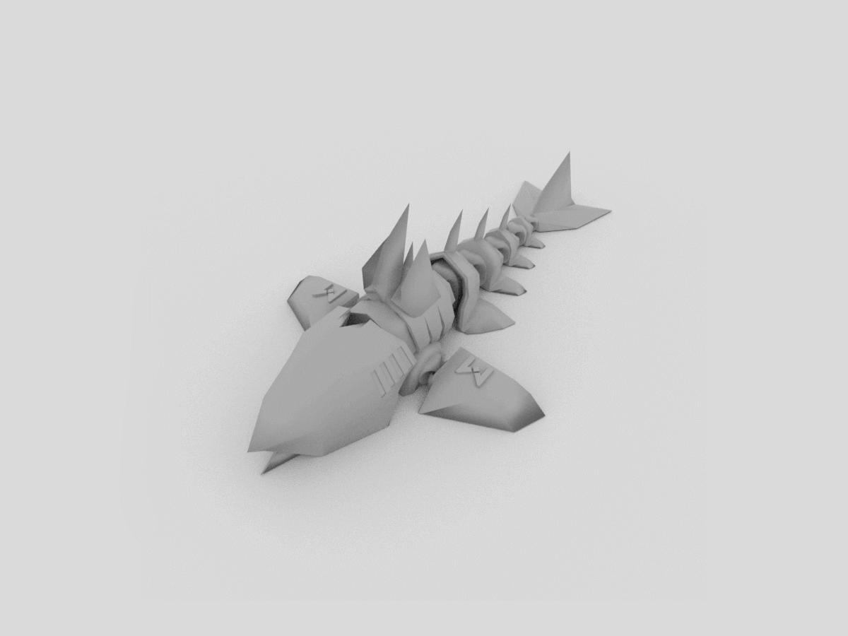 JOINTED AND POSABLE SHARK — miniatura 2