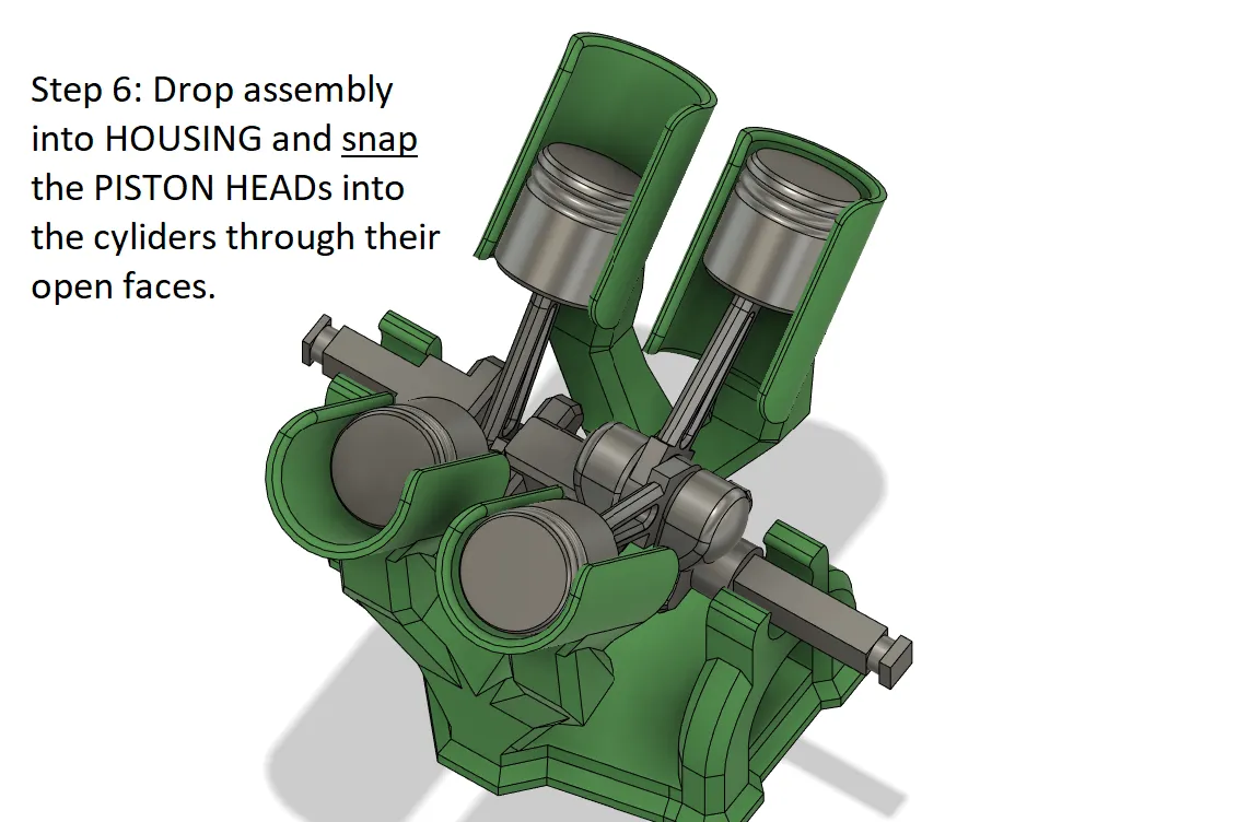 Piston Engine Mechanical Sculpture (Without Gears or Fans) by MW ...