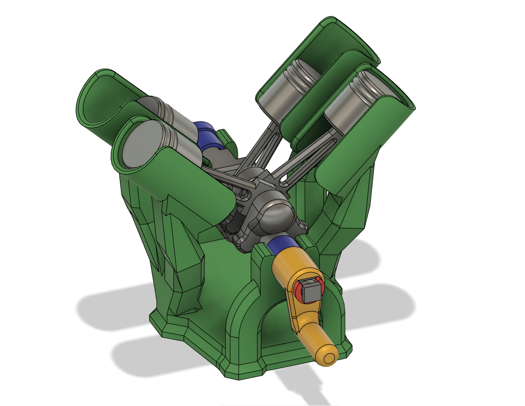Piston Engine Mechanical Sculpture (Without Gears or Fans)