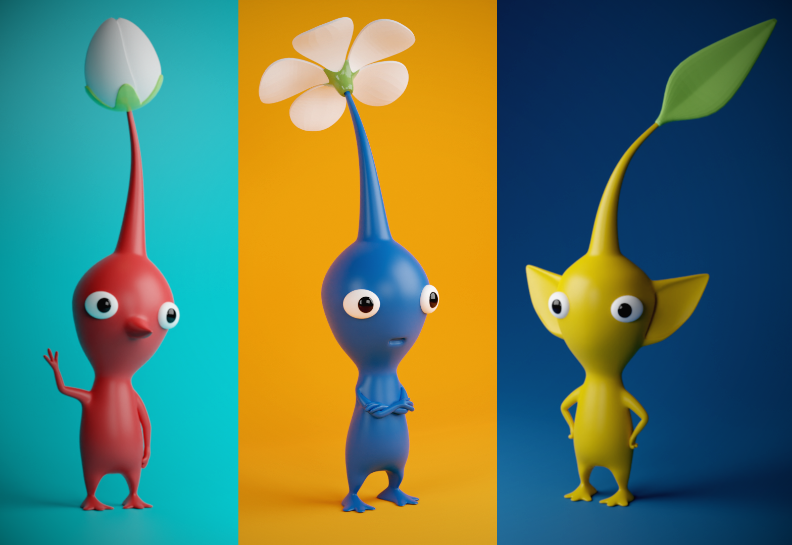 3 Pikmin Characters by PrintChallenge | Download free STL model ...