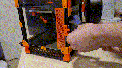 Voron 0 Hinged Back Panel w/ Hinged Filament Spool Holder
