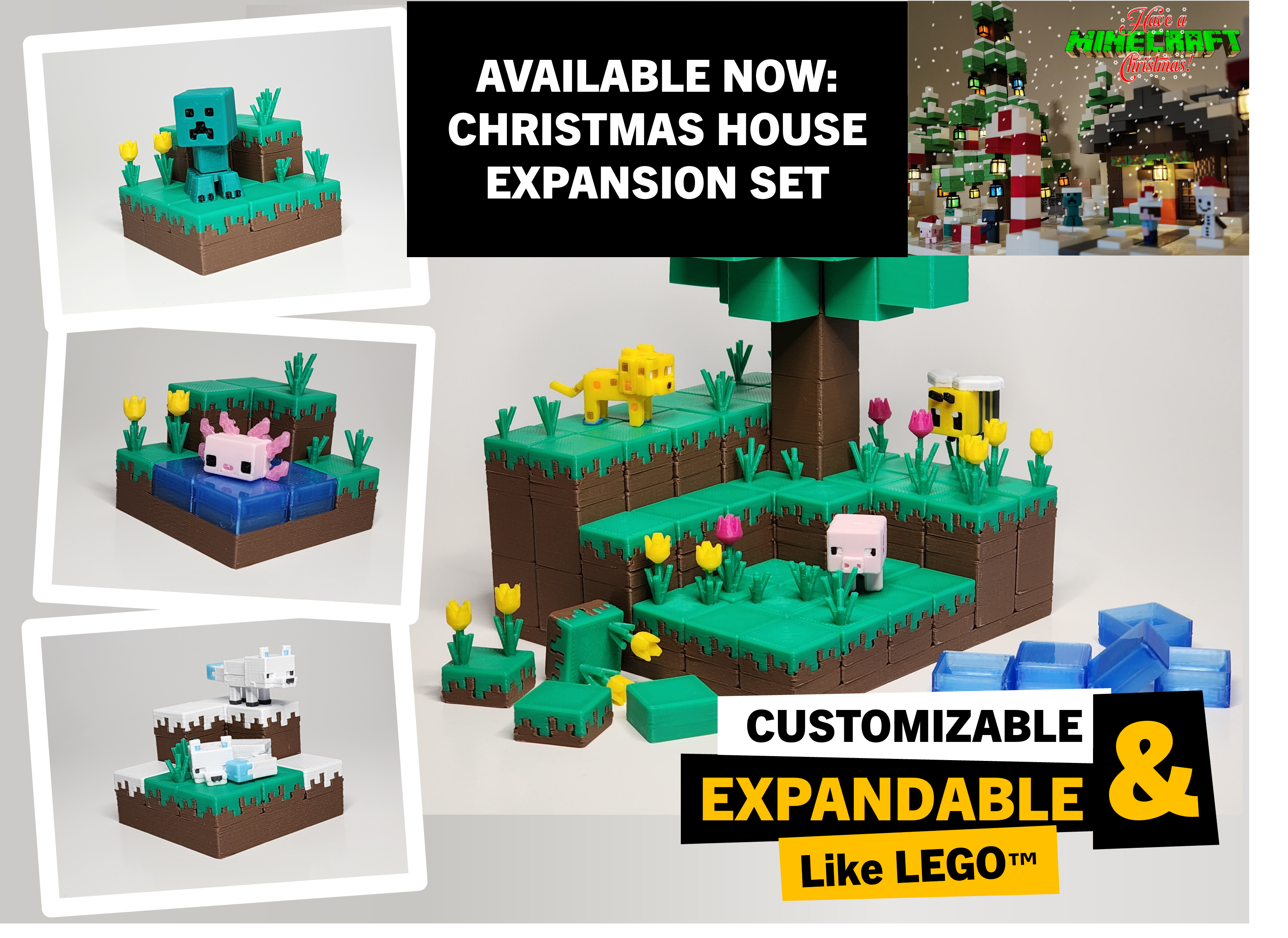 Minecraft-inspired Base/Diorama Builder (Customizable & Expandable)