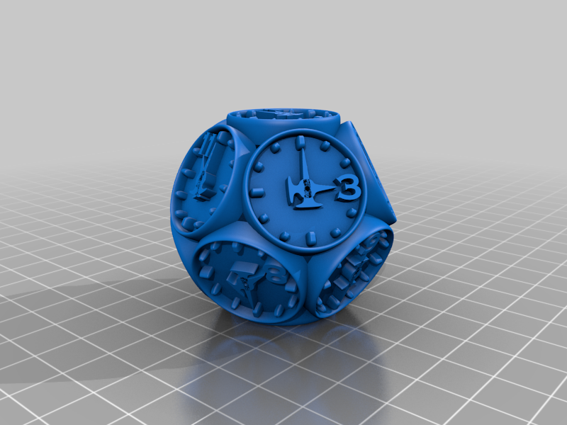 Clock Face 12 Sided Dice d12