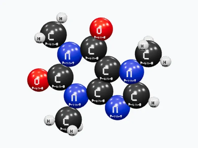 Customizable Caffeine (C8H10N4O2) - Labeled 3D Molecule Model
