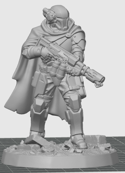 Oath Sword Bastion Knight kneeling with flamer