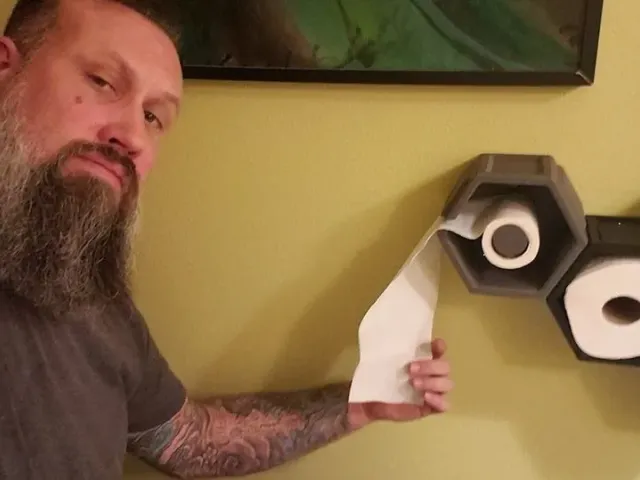 Toilet Paper Hexagon with center rod and TP Slot