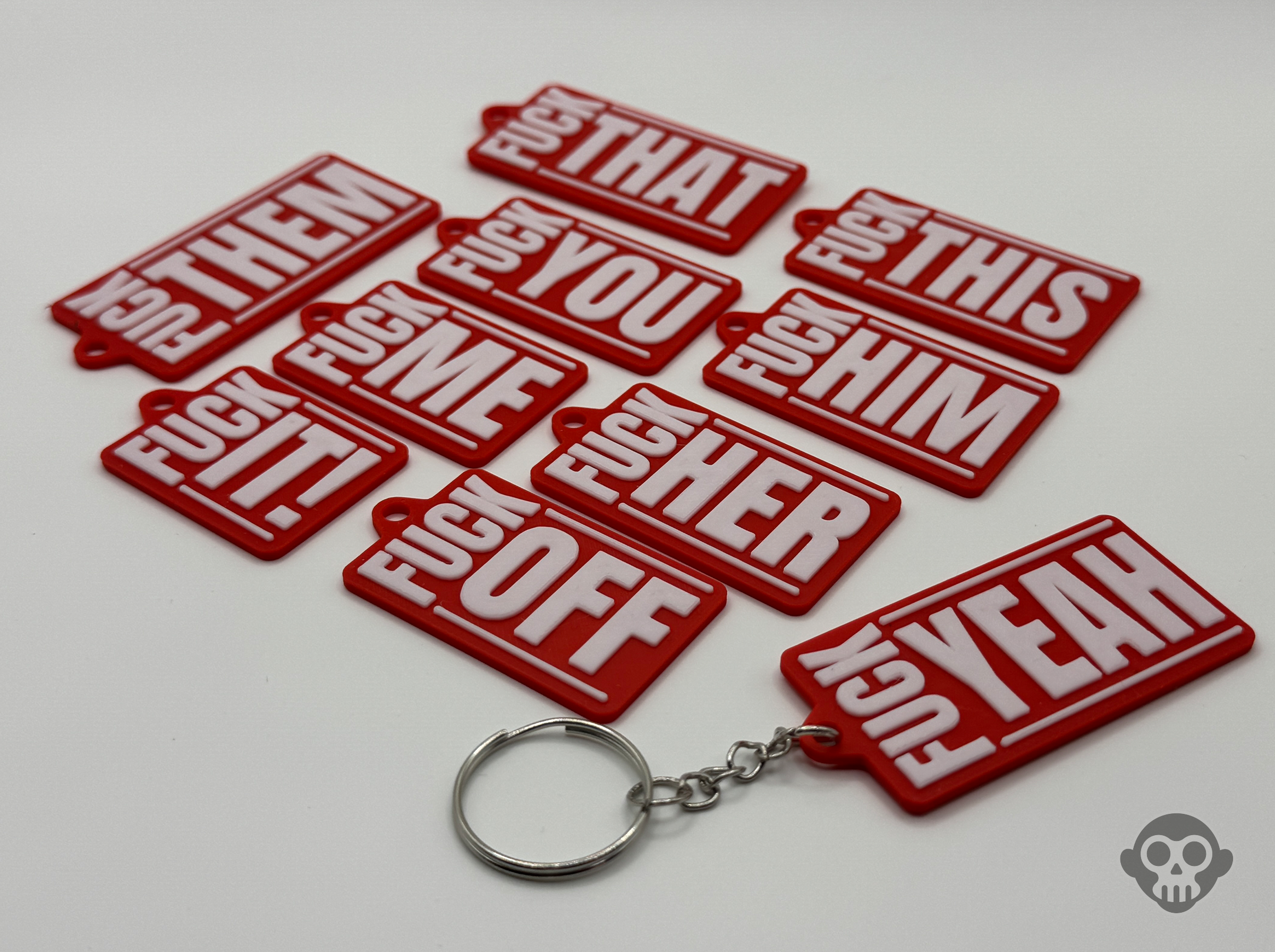 Uncensored Attitude Keychains (10-Pack) @$&% YEAH