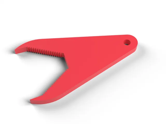 Jar Opener Wrench - Opens Stubborn Lids 30 to 95 mm, Toothed V Grip, Long Handle (OpenSCAD)