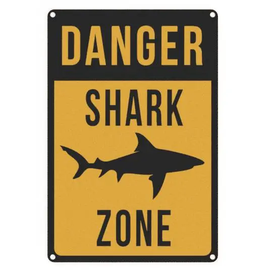 Danger Shark Zone sign Wall Decoration Logo Poster