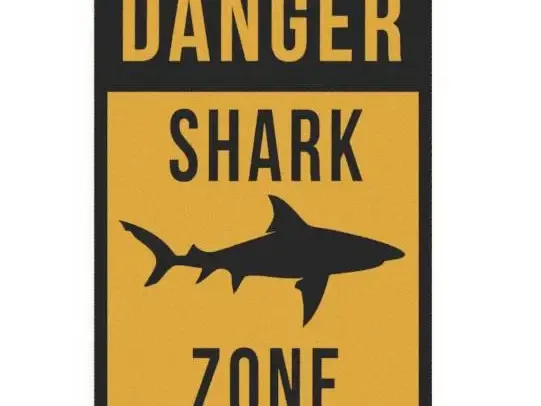 Danger Shark Zone sign Wall Decoration Logo Poster